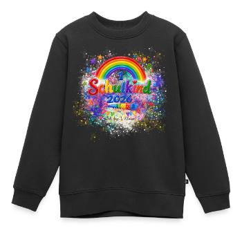 Regenbogen Schulkind 2026 - Kinder Premium Organic Sweatshirt - Schwarz - Vorne - AI Model Kid Female (0cm)