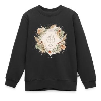 Om Lotus Mandala Yoga Boho Zen - Sweat Premium enfant bio - noir - Devant - AI Model Kid Female (0cm)