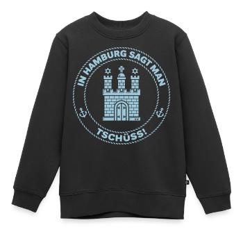 In Hamburg Sagt Man Tschüss! (Abschied / Sky Blue) - Kinder Premium Organic Sweatshirt - Schwarz - Vorne - AI Model Kid Female (0cm)