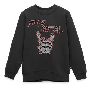 Death Metal Skull Hand Pommesgabel  - Kinder Premium Organic Sweatshirt - Schwarz - Vorne - AI Model Kid Female (0cm)