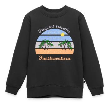 Frequent Traveler Fuerteventura Retro - Kinder Premium Organic Sweatshirt - Schwarz - Vorne - AI Model Kid Female (0cm)