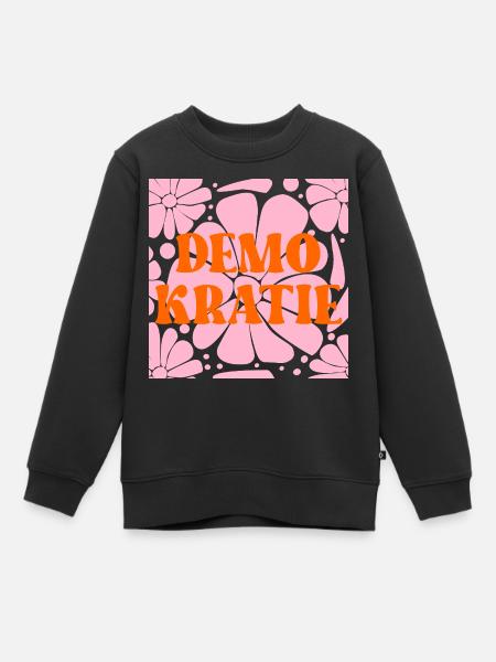 Blumen Verantwortung Demokratie - Kinder Premium Organic Sweatshirt - Schwarz