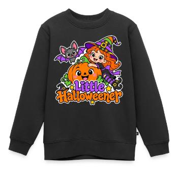 Kleine Hexe und Kürbis Spaß - Kinder Premium Organic Sweatshirt - Schwarz - Vorne - AI Model Kid Female (0cm)