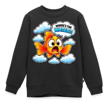 Lustiges Fish in Clouds Kinder-T-Shirt mit Grafik - Kinder Premium Organic Sweatshirt - Schwarz - Vorne - AI Model Kid Female (0cm)