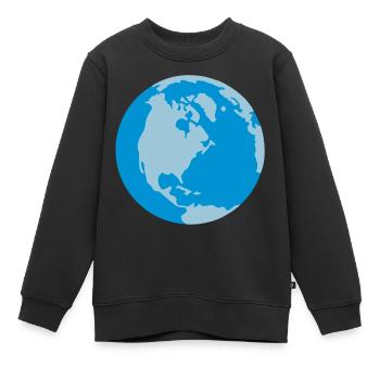Weltkugel - Kinder Premium Organic Sweatshirt - Schwarz - Vorne - AI Model Kid Female (0cm)