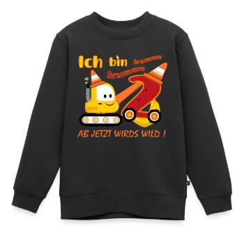 Geburtstag – Ich bin 2 – mit einem süßen Bagger - Kinder Premium Organic Sweatshirt - Schwarz - Vorne - AI Model Kid Female (0cm)