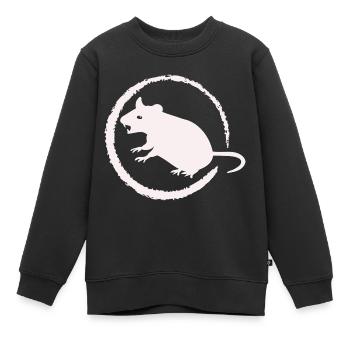 rat dangereux - rongeur - Sweat Premium enfant bio - noir - Devant - AI Model Kid Female (0cm)