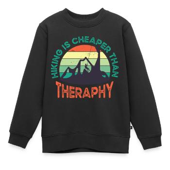 Klettern Kletterer Berge Kletterwand Kletterdad - Kinder Premium Organic Sweatshirt - Schwarz - Vorne - AI Model Kid Female (0cm)
