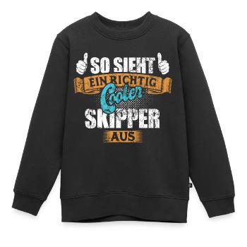So sieht ein richtig cooler Skipper aus - Kinder Premium Organic Sweatshirt - Schwarz - Vorne - AI Model Kid Female (0cm)