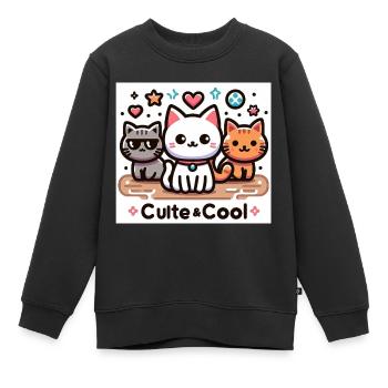 culte et cool - Sweat Premium enfant bio - noir - Devant - AI Model Kid Female (0cm)