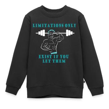 Musculation Musculation Fitness Renforcement musculaire - Sweat Premium enfant bio - noir - Devant - AI Model Kid Female (0cm)