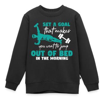 Musculation Musculation Fitness Renforcement musculaire - Sweat Premium enfant bio - noir - Devant - AI Model Kid Female (0cm)