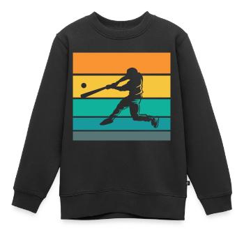 Joueur de baseball Baseball Batteur de batte de baseball - Sweat Premium enfant bio - noir - Devant - AI Model Kid Female (0cm)