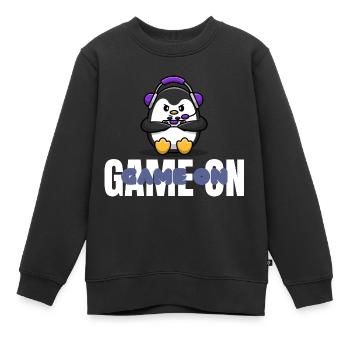 Game On Gaming Gift - Kids Premium Organic Sweatshirt - black - Front - AI Model Kid Female (0cm)