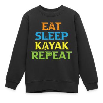 Kayak Bateau Canoë Paddle Double Paddle - Sweat Premium enfant bio - noir - Devant - AI Model Kid Female (0cm)