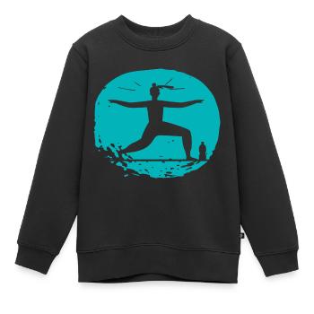 Yoga - Relaxen - Lebensqualität - Kinder Premium Organic Sweatshirt - Schwarz - Vorne - AI Model Kid Female (0cm)