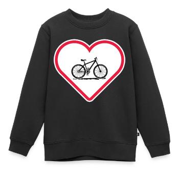 Cyclistes « bike-love » vélo - Sweat Premium enfant bio - noir - Devant - AI Model Kid Female (0cm)