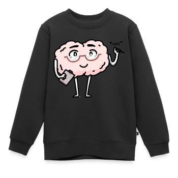 Sergio #1 - Sweat Premium enfant bio - noir - Devant - AI Model Kid Female (0cm)