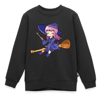 Sorcière - Sweat Premium enfant bio - noir - Devant - AI Model Kid Female (0cm)