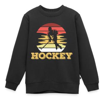 Eishockey Schlittschuhe Puck Hockey Frauen - Kinder Premium Organic Sweatshirt - Schwarz - Vorne - AI Model Kid Female (0cm)