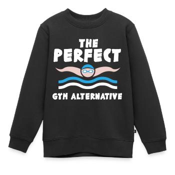 Schwimmer Schwimmen 50 Meter Bahn Brustschwimmen - Kinder Premium Organic Sweatshirt - Schwarz - Vorne - AI Model Kid Female (0cm)