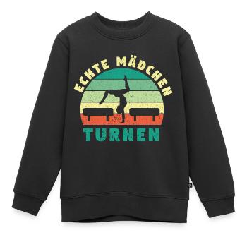 Gymnastik Turnen Barren Trampolin Ringe Turner - Kinder Premium Organic Sweatshirt - Schwarz - Vorne - AI Model Kid Female (0cm)