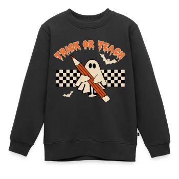 Halloween Trick Or Treat - Kinder Premium Organic Sweatshirt - Schwarz - Vorne - AI Model Kid Female (0cm)