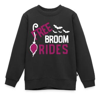 Halloween Besenreiten Besen Hexe - Kinder Premium Organic Sweatshirt - Schwarz - Vorne - AI Model Kid Female (0cm)