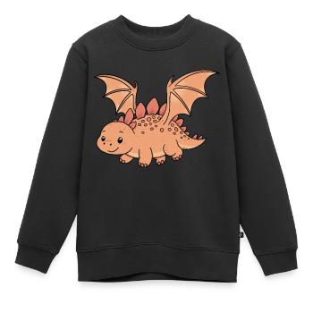 Stegosaurus - Kinder Premium Organic Sweatshirt - Schwarz - Vorne - AI Model Kid Female (0cm)