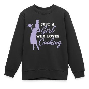 Cuisinier Chef étoilé Gastro Restaurant - Sweat Premium enfant bio - noir - Devant - AI Model Kid Female (0cm)