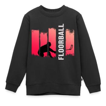 Floorball Unihockey FLOORBALL-SPORT Floorballer - Kinder Premium Organic Sweatshirt - Schwarz - Vorne - AI Model Kid Female (0cm)