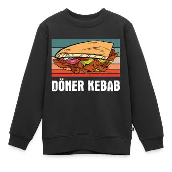 Döner Kebab Motiv - Kinder Premium Organic Sweatshirt - Schwarz - Vorne - AI Model Kid Female (0cm)