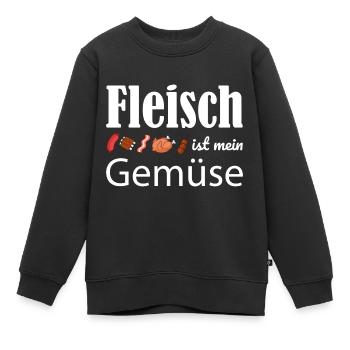 Fleisch ist mein Gemüse - Kinder Premium Organic Sweatshirt - Schwarz - Vorne - AI Model Kid Female (0cm)