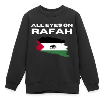 Tous les yeux sont rivés sur Rafah : la colombe de la paix - Sweat Premium enfant bio - noir - Devant - AI Model Kid Female (0cm)