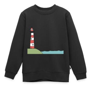 Leuchtturm Meer - Kinder Premium Organic Sweatshirt - Schwarz - Vorne - AI Model Kid Female (0cm)