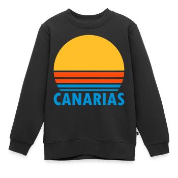 Canarias (geteilte Sonne) - Kinder Premium Organic Sweatshirt - Schwarz - Vorne - AI Model Kid Female (0cm)