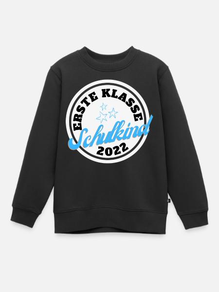 Erste Klasse Schulkind 2022 - Kinder Premium Organic Sweatshirt - Schwarz
