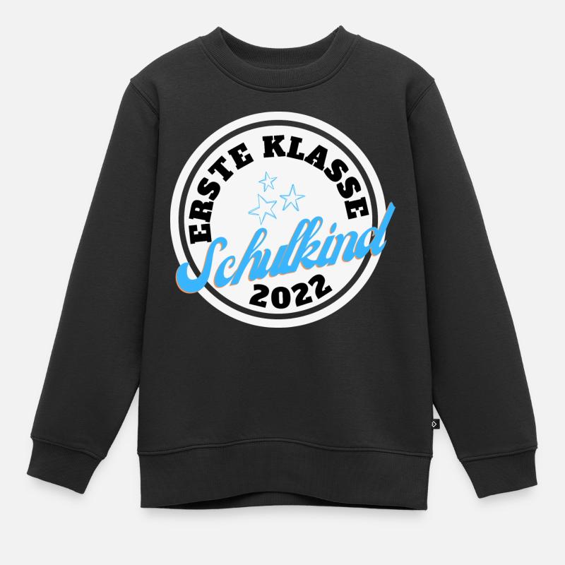 Erste Klasse Schulkind 2022 - Kinder Premium Organic Sweatshirt - Schwarz