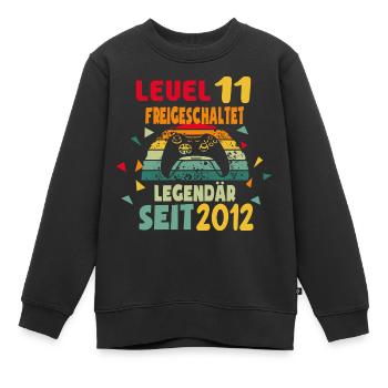 11. Geburtstag Kinder Gaming Gamer Zocker Geschenk - Kinder Premium Organic Sweatshirt - Schwarz - Vorne - AI Model Kid Female (0cm)