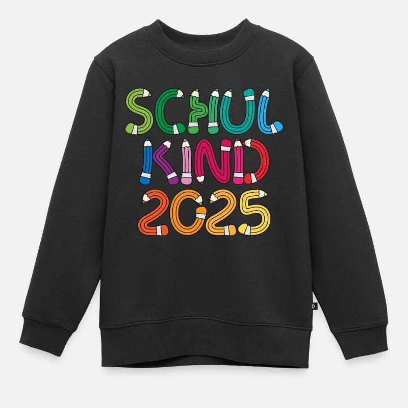 Schulkind 2025 Einschulung Schulanfang - Kinder Premium Organic Sweatshirt - Schwarz