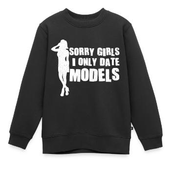 Dates du modèle uniquement Modèles Dimensions du modèle - Sweat Premium enfant bio - noir - Devant - AI Model Kid Female (0cm)