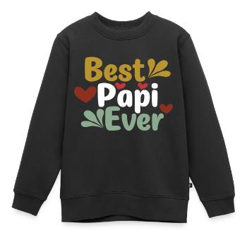 Père Père Père - Sweat Premium enfant bio - noir - Devant - AI Model Kid Female (0cm)