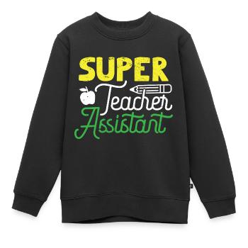 Lehrer Lehrerin Grundschullehrer Schule Lehramt - Kinder Premium Organic Sweatshirt - Schwarz - Vorne - AI Model Kid Female (0cm)