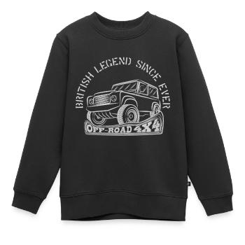 BRITISH LEGEND SINCE EVER - Kinder Premium Organic Sweatshirt - Schwarz - Vorne - AI Model Kid Female (0cm)