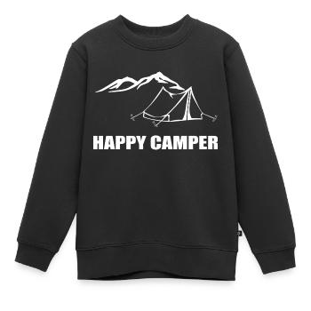 camping - Kinder Premium Organic Sweatshirt - Schwarz - Vorne - AI Model Kid Female (0cm)