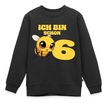 Ich bin schon 6 Jahre alt - Biene Geburtstag Kind - Kinder Premium Organic Sweatshirt - Schwarz - Vorne - AI Model Kid Female (0cm)