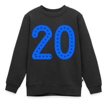 20 ANS. 20e ANNIVERSAIRE. ANNIVERSAIRE 20 ANS. 20 - Sweat Premium enfant bio - noir - Devant - AI Model Kid Female (0cm)