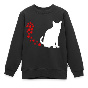 Katzen Liebe Mietzekatze Geschenkidee - Kinder Premium Organic Sweatshirt - Schwarz - Vorne - AI Model Kid Female (0cm)