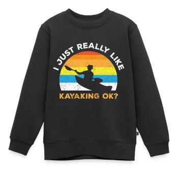 Kajak Boot Kanu Paddelboot Doppelpaddel - Kinder Premium Organic Sweatshirt - Schwarz - Vorne - AI Model Kid Female (0cm)