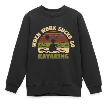 Kajak Boot Kanu Paddelboot Doppelpaddel - Kinder Premium Organic Sweatshirt - Schwarz - Vorne - AI Model Kid Female (0cm)